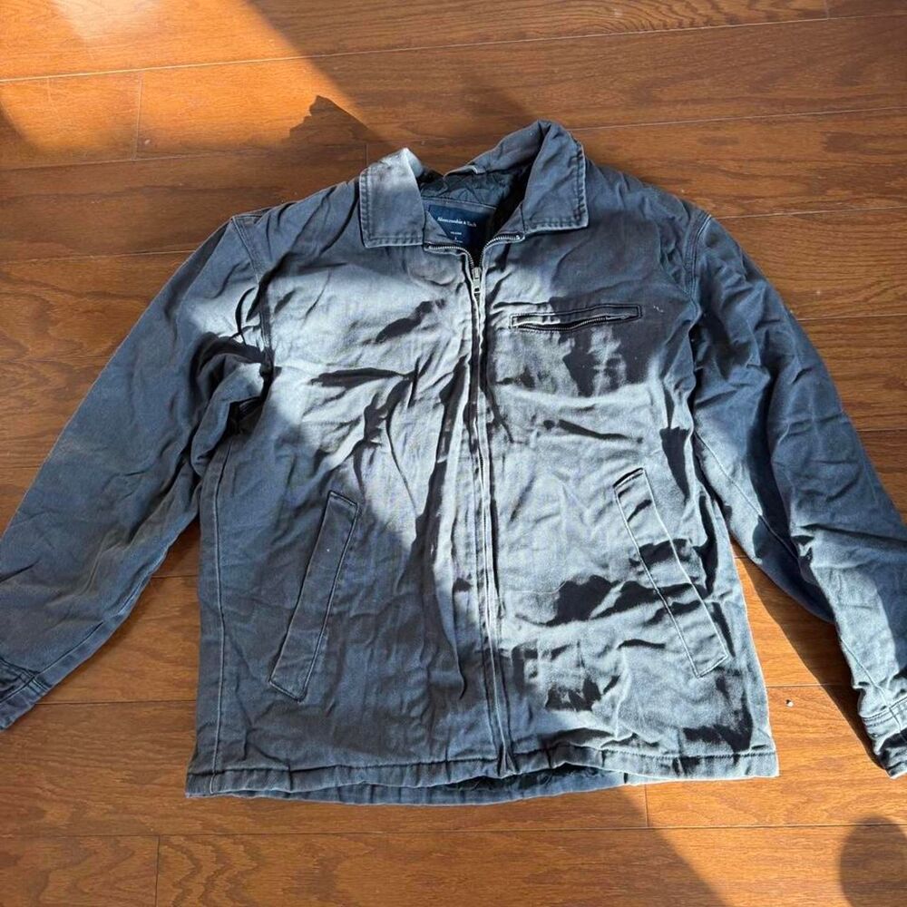 Abercrombie-fitch Men's Grey and Blue Jacket